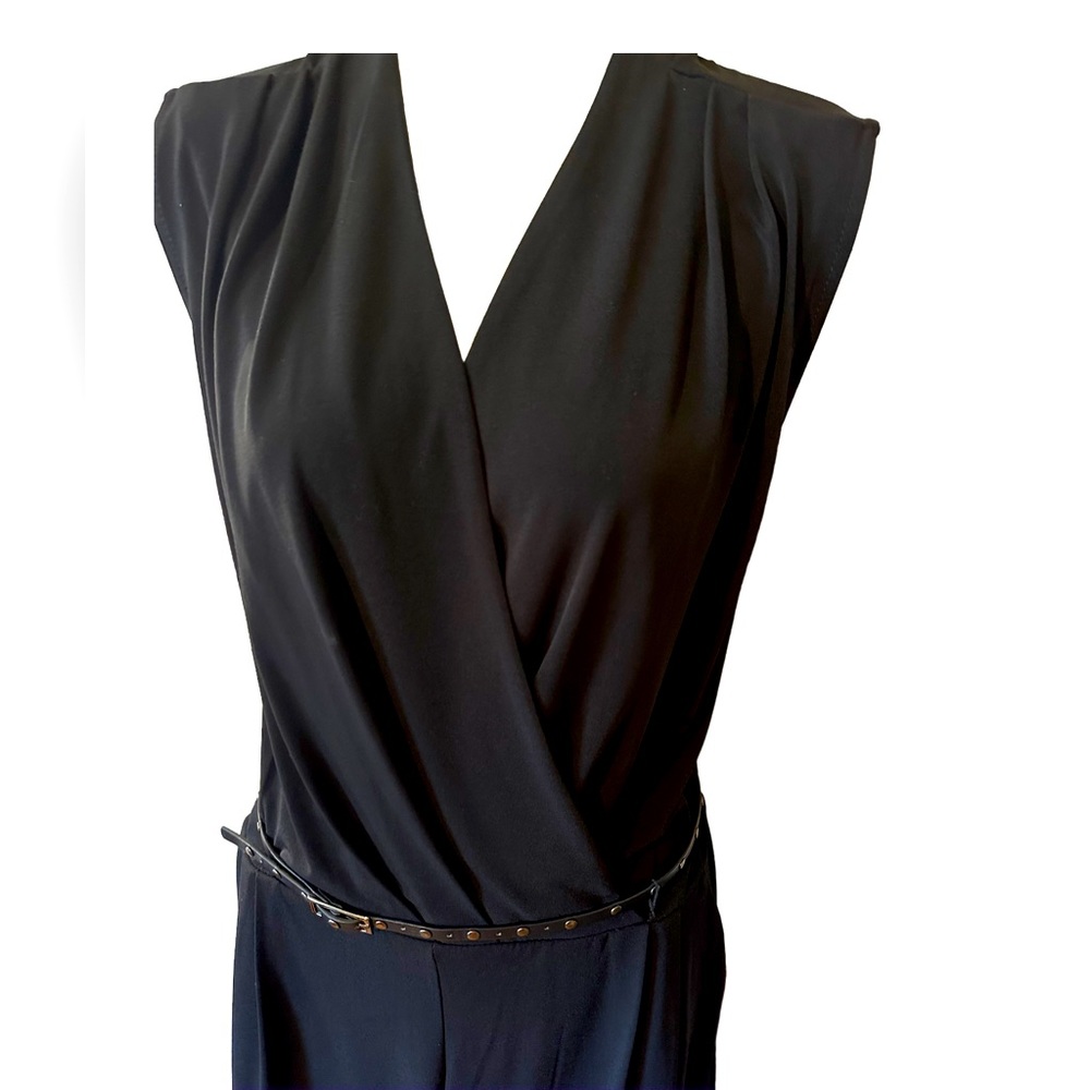 METAPHOR Classic Black Sleeveless Wrap Romper